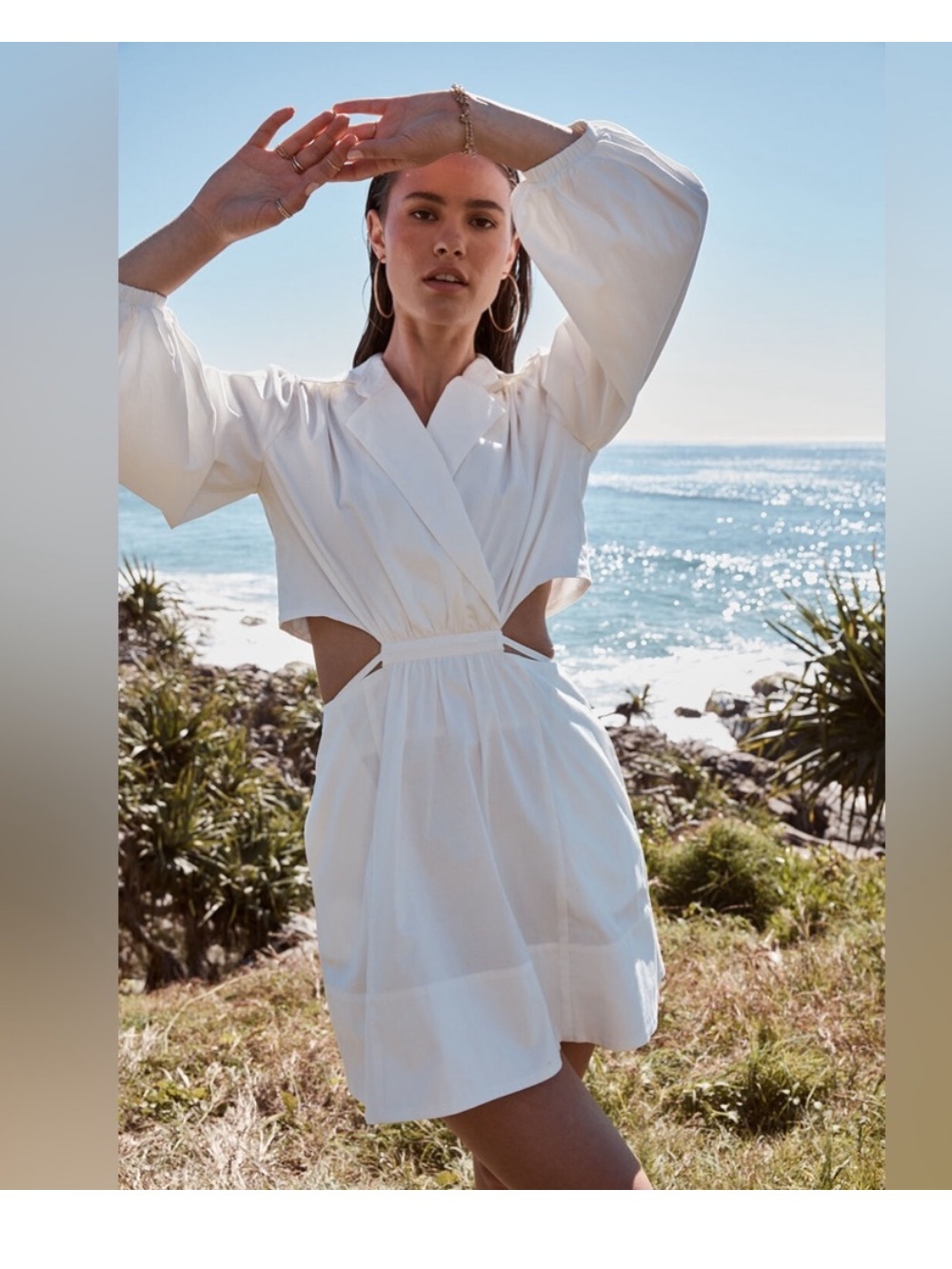 Bardot Arden Mini Poplin Dress in White 10
